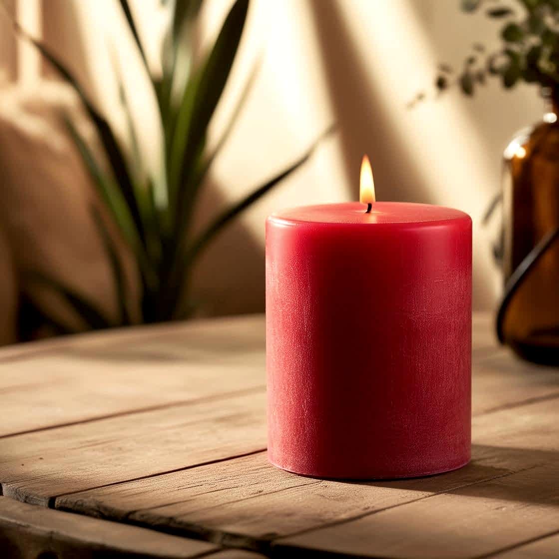 Kırmızı Silindir 5*10 Mum 50 Adet