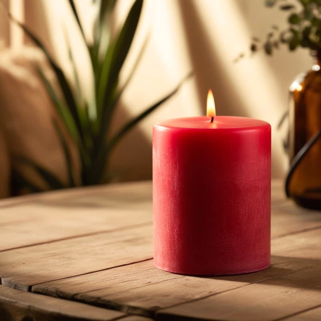 Kırmızı Silindir 7*20 Mum 50 Adet