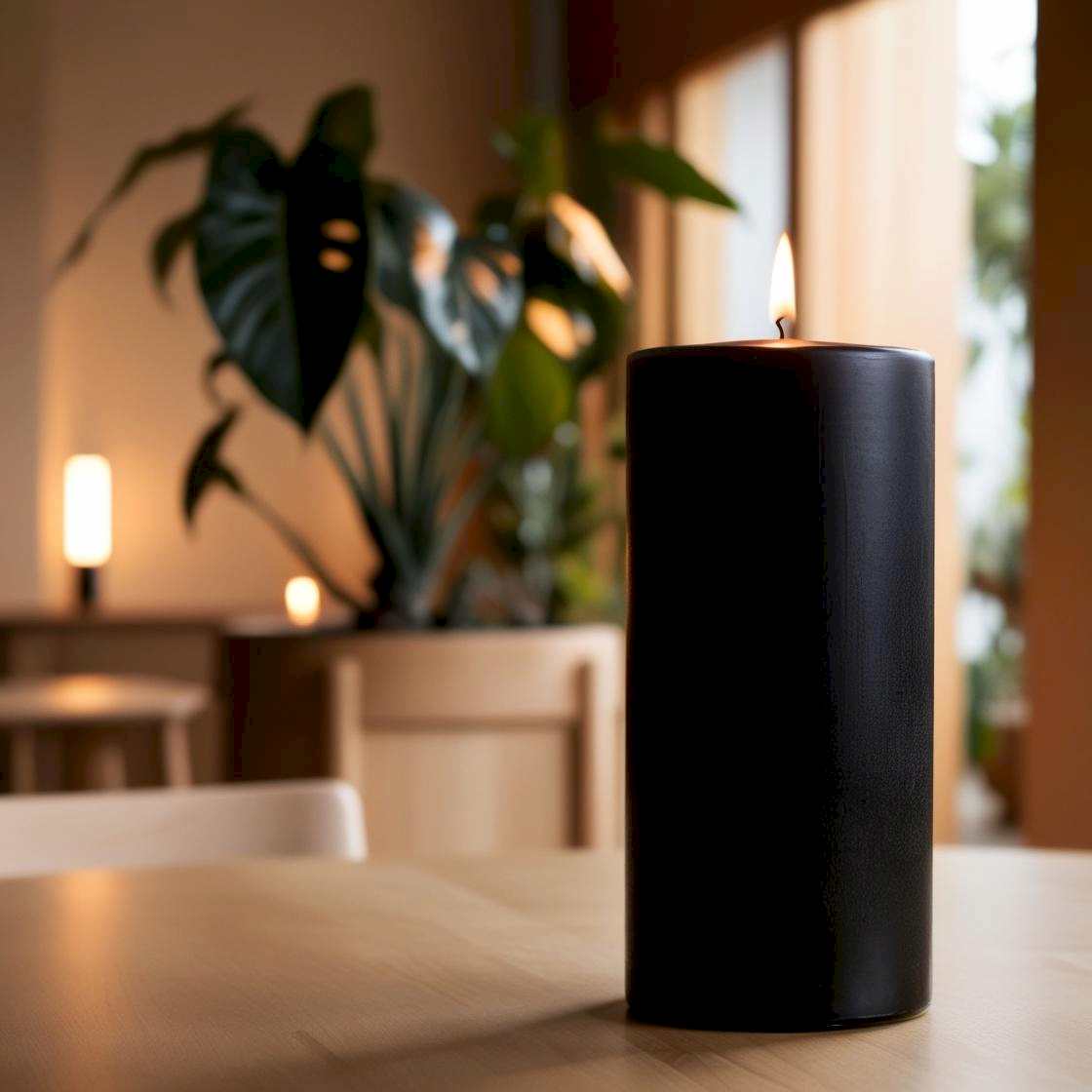 Siyah Silindir 5*10 Mum 50 Adet