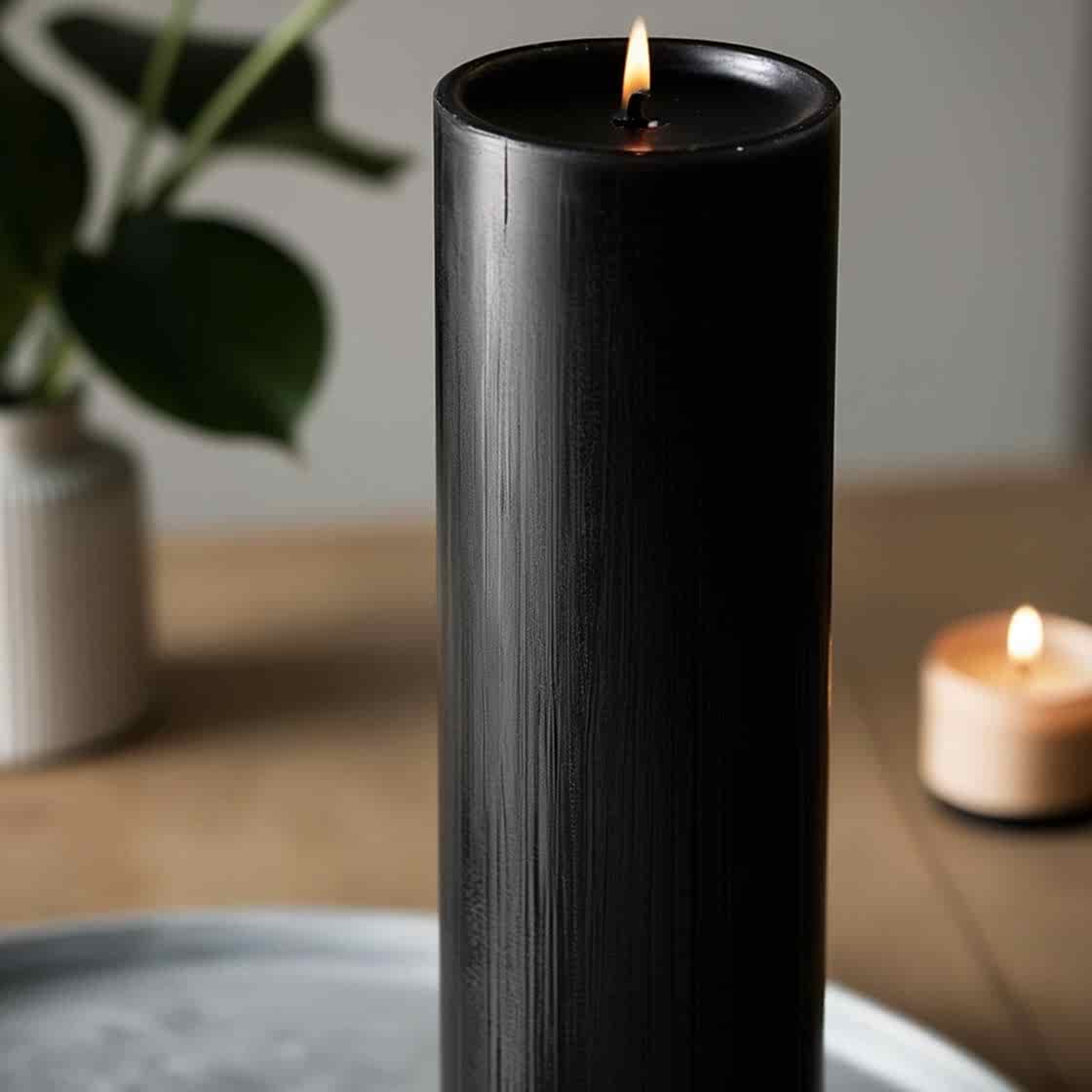 Siyah Silindir 7*10 Mum 50 Adet