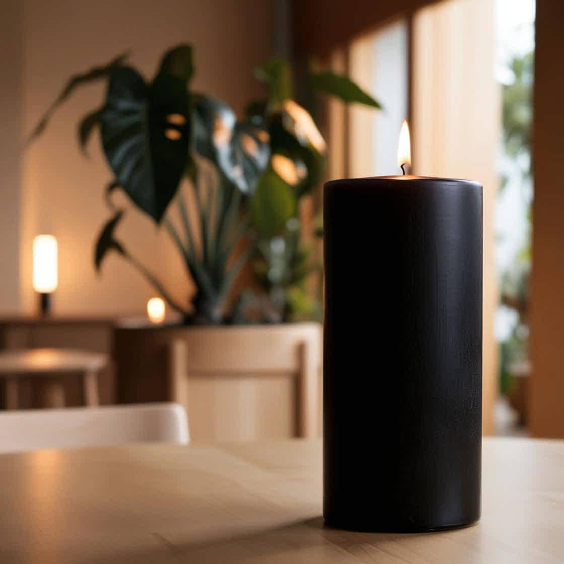 Siyah Silindir 5*25 Mum 50 Adet