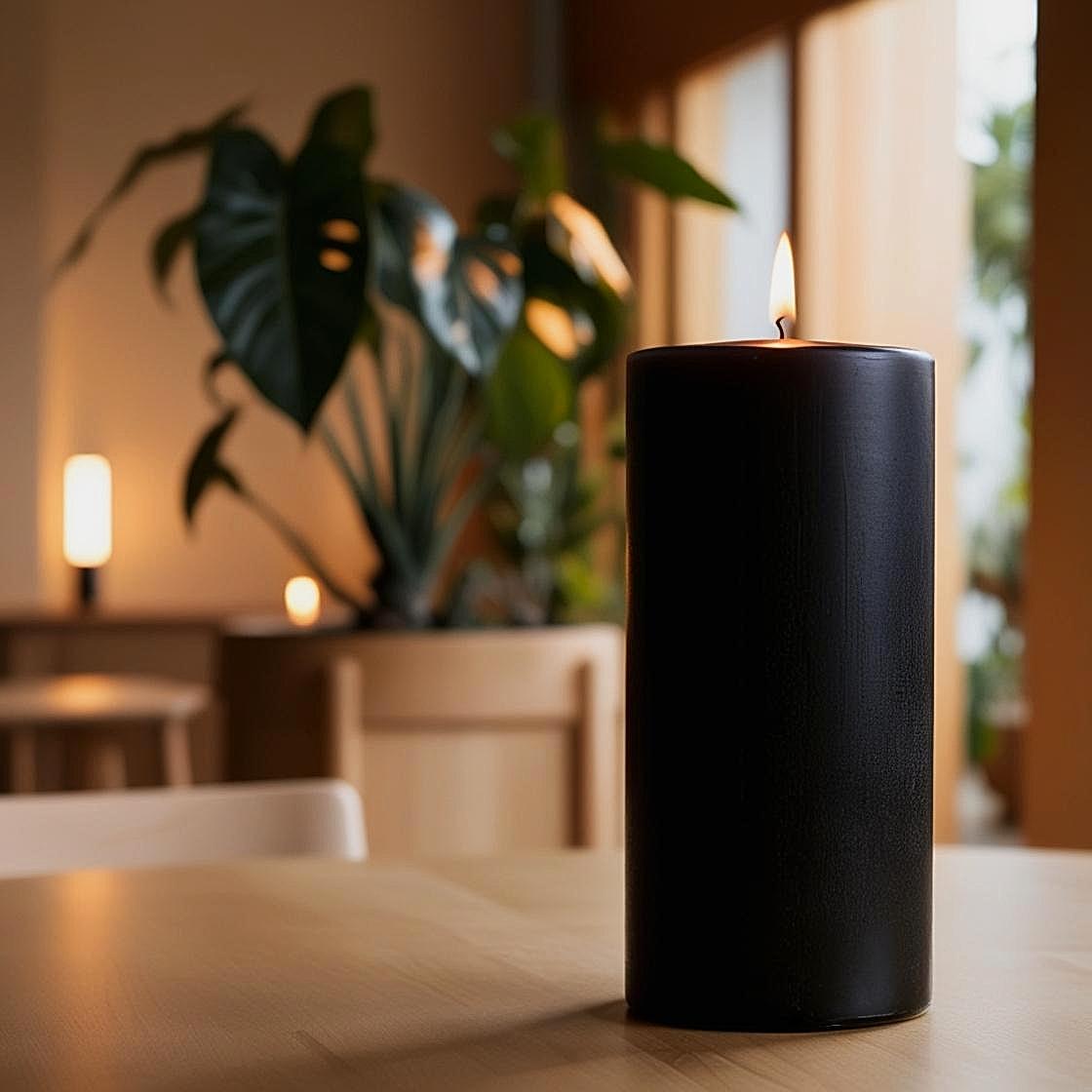 Siyah Silindir 5*20 Mum 50 Adet