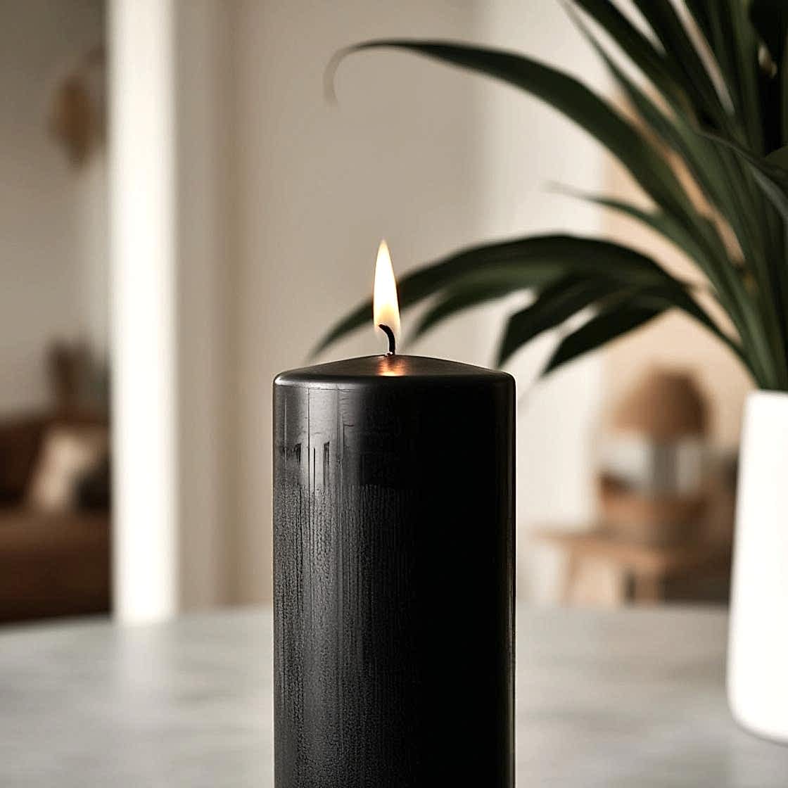 15 Cm Siyah Mum (5*15) 1 Adet