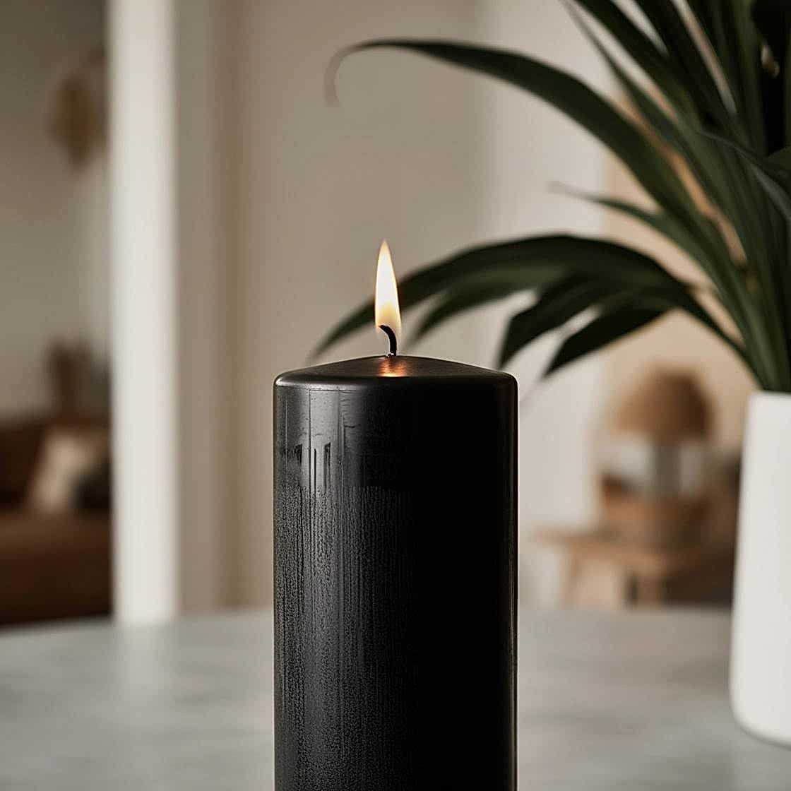 Siyah Silindir 7*20 Mum 50 Adet