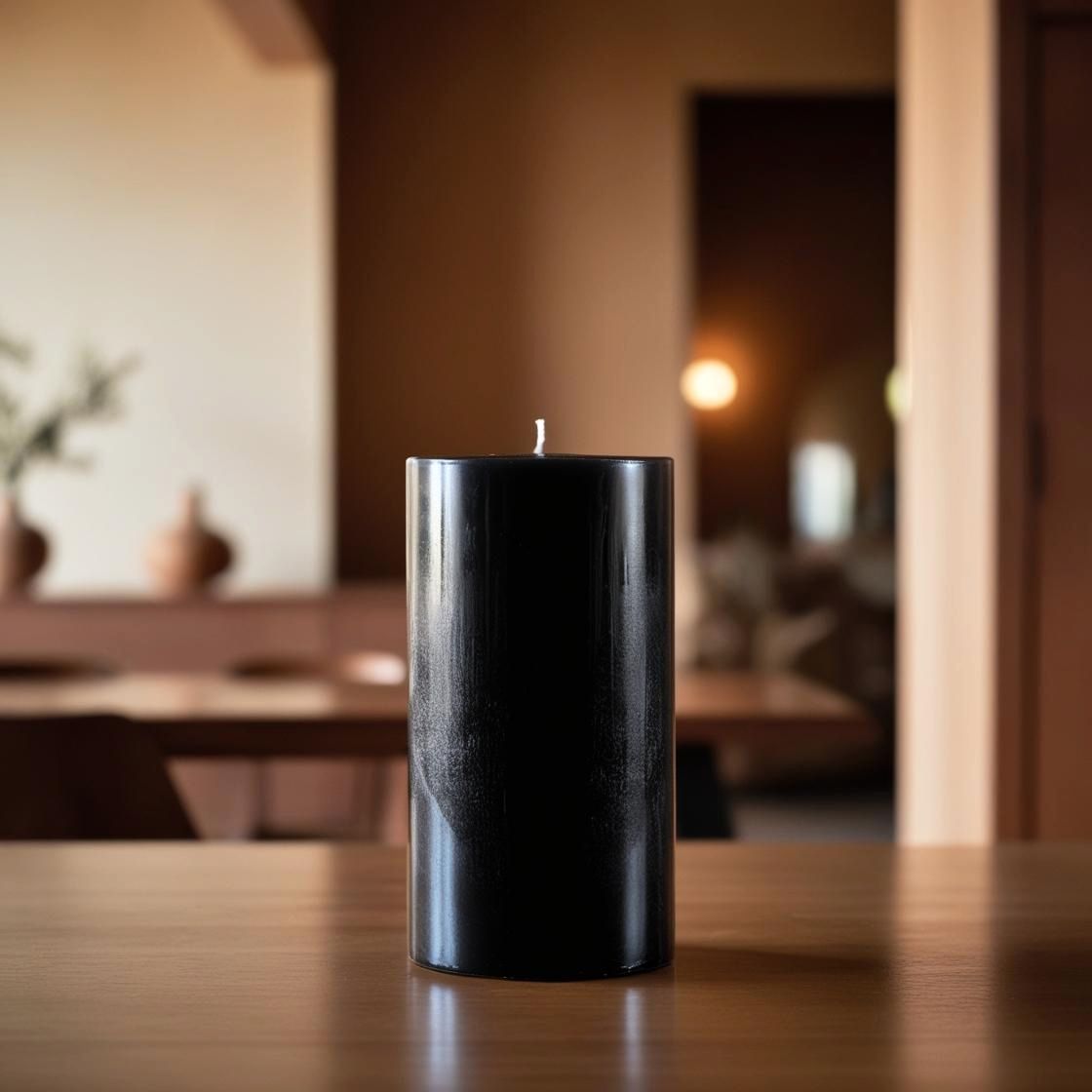 Siyah Silindir 5*10 Mum 50 Adet