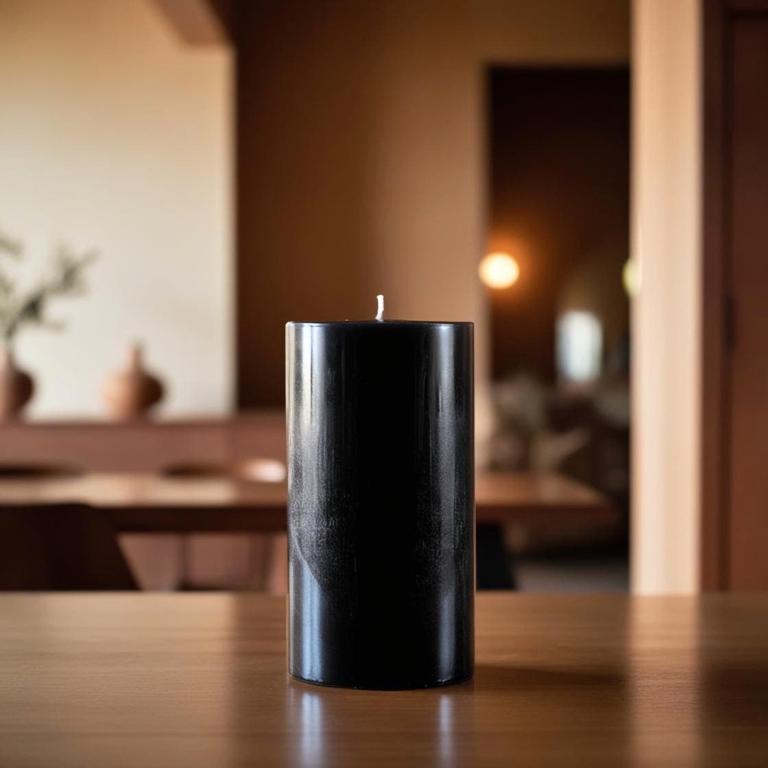 Siyah Silindir 5*15 Mum 50 Adet