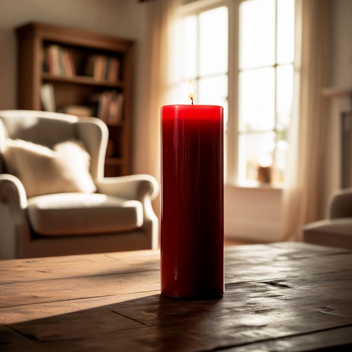 Kırmızı Silindir 7*15 Mum 50 Adet