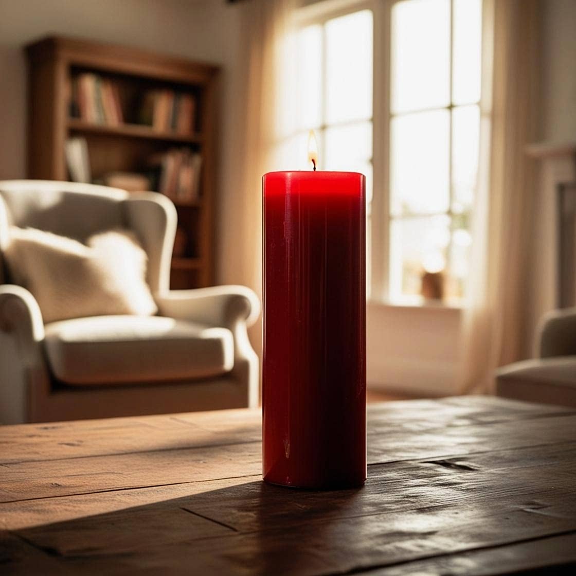 Kırmızı Silindir 5*15 Mum 50 Adet