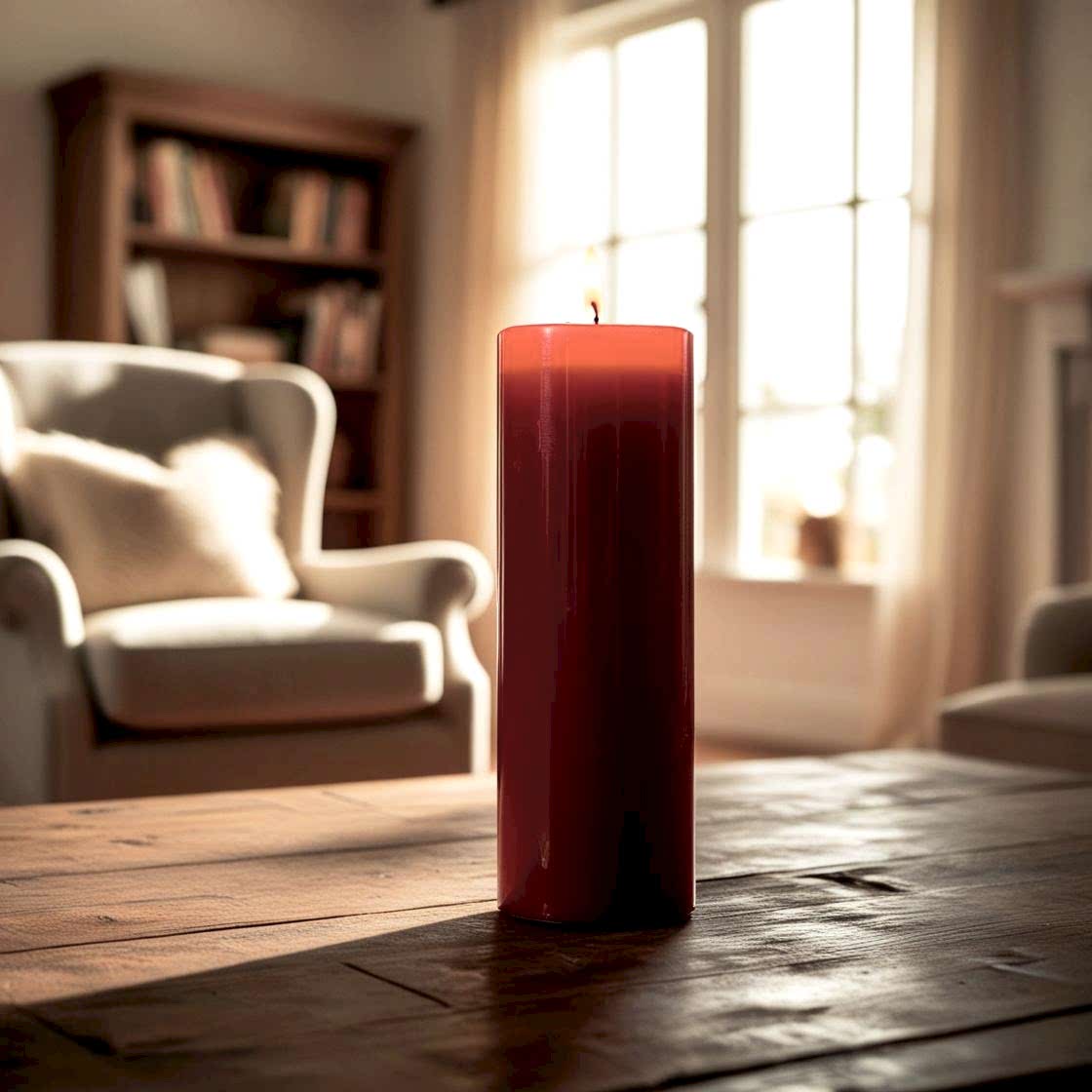 Kırmızı Silindir 5*25 Mum 50 Adet