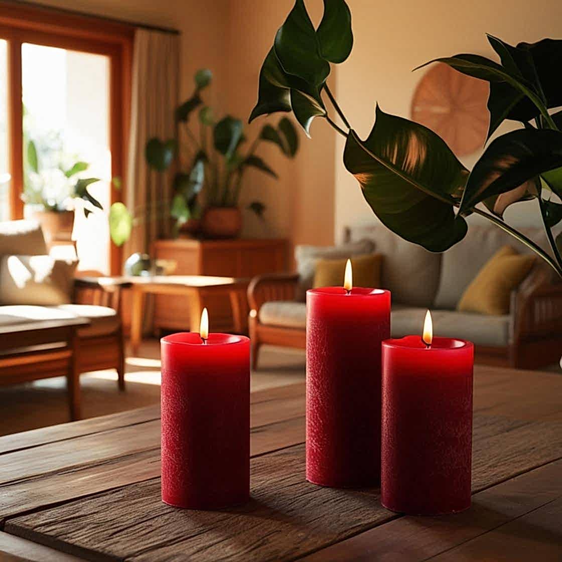 Kırmızı Silindir 7*25 Mum 50 Adet