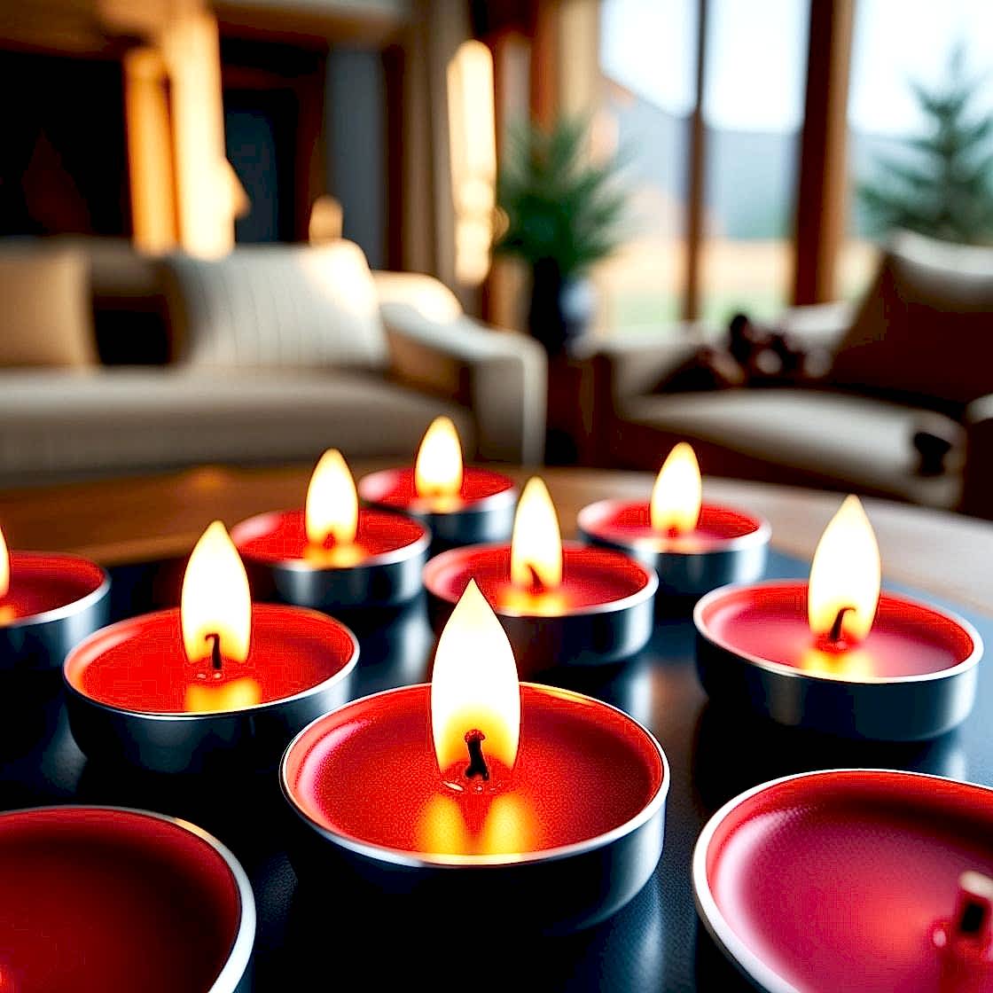 Kırmızı Maxi Tealight 10 Adet