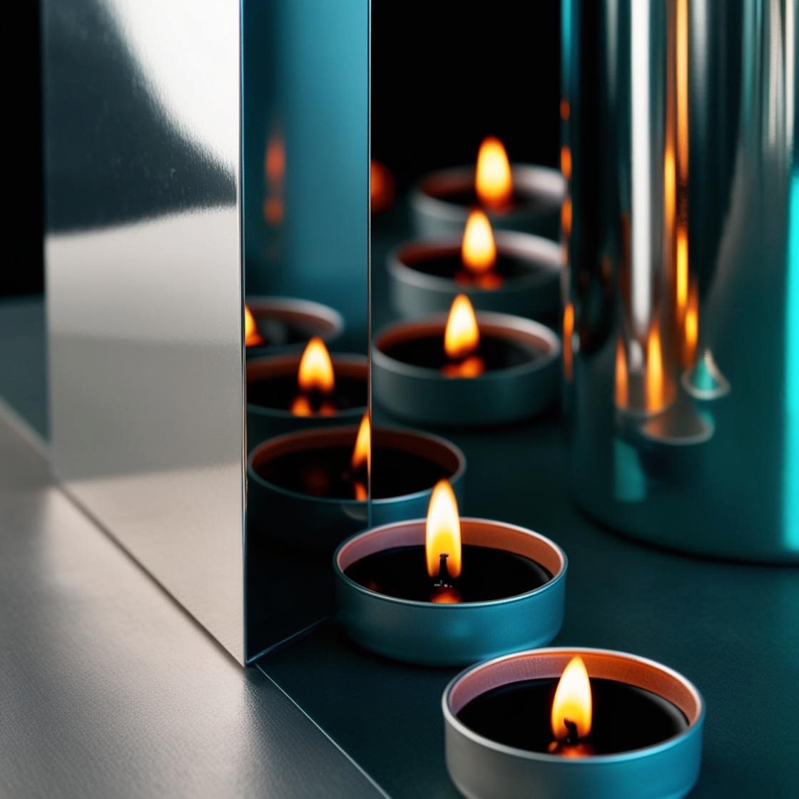 Siyah Maxi Tealight 10 Adet