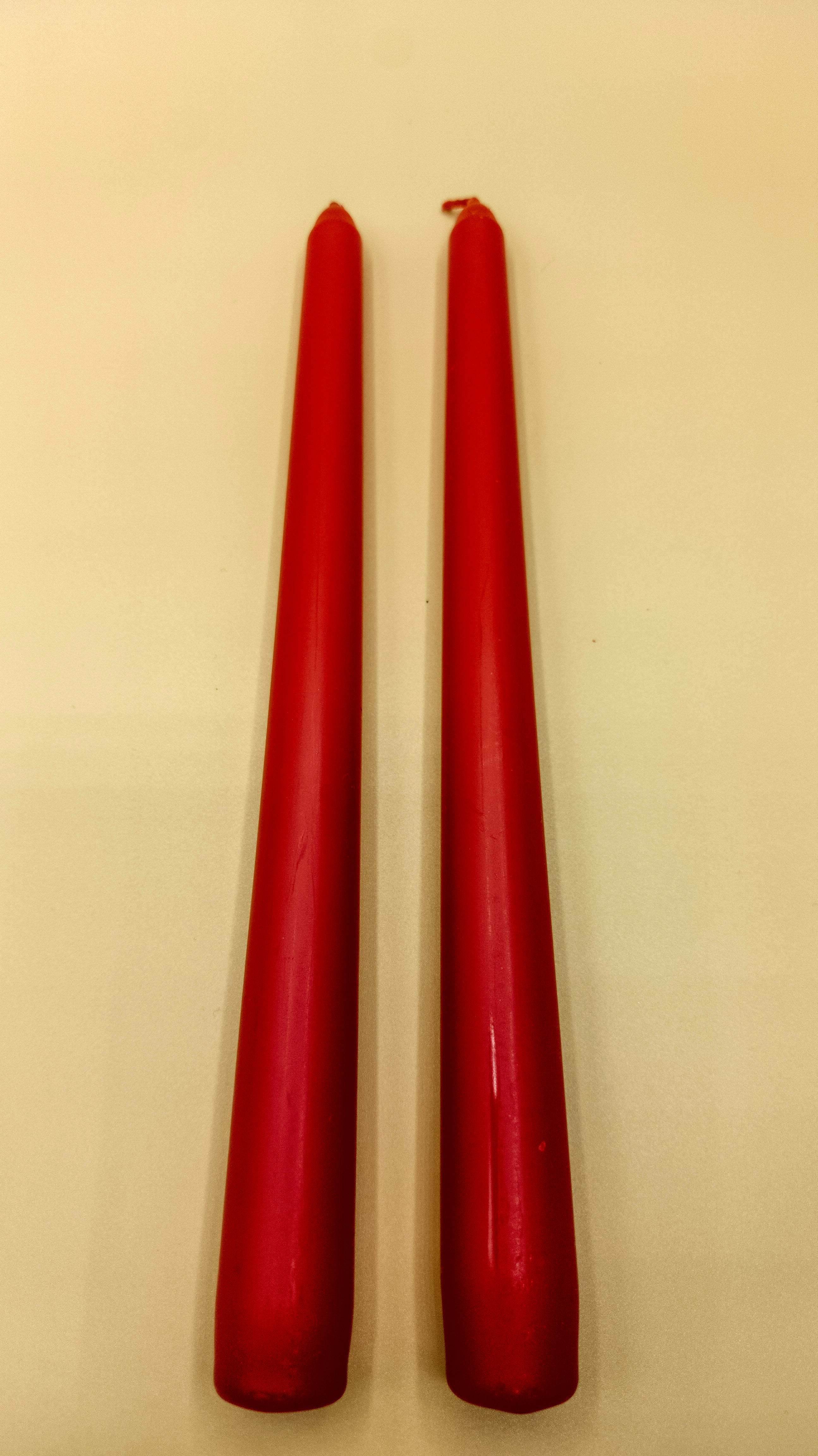 Şamdan Mumu 24 Adet Sedefli Metalik Kırmızı